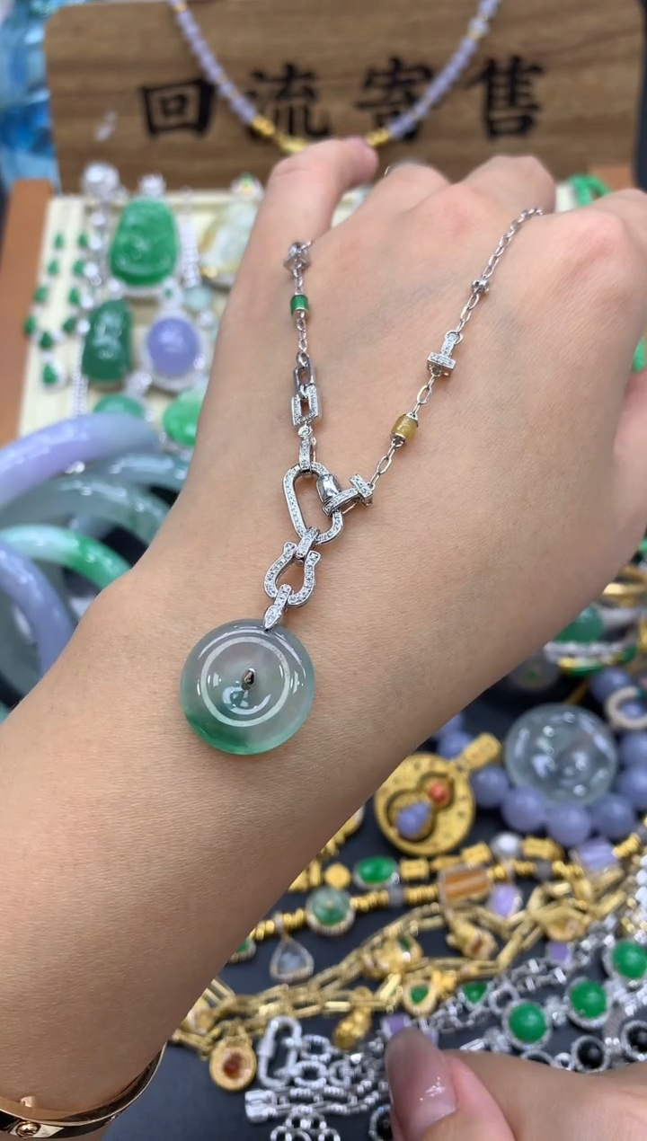 【闪购商品】翡翠颈饰18K金镶嵌537-中国好珍宝