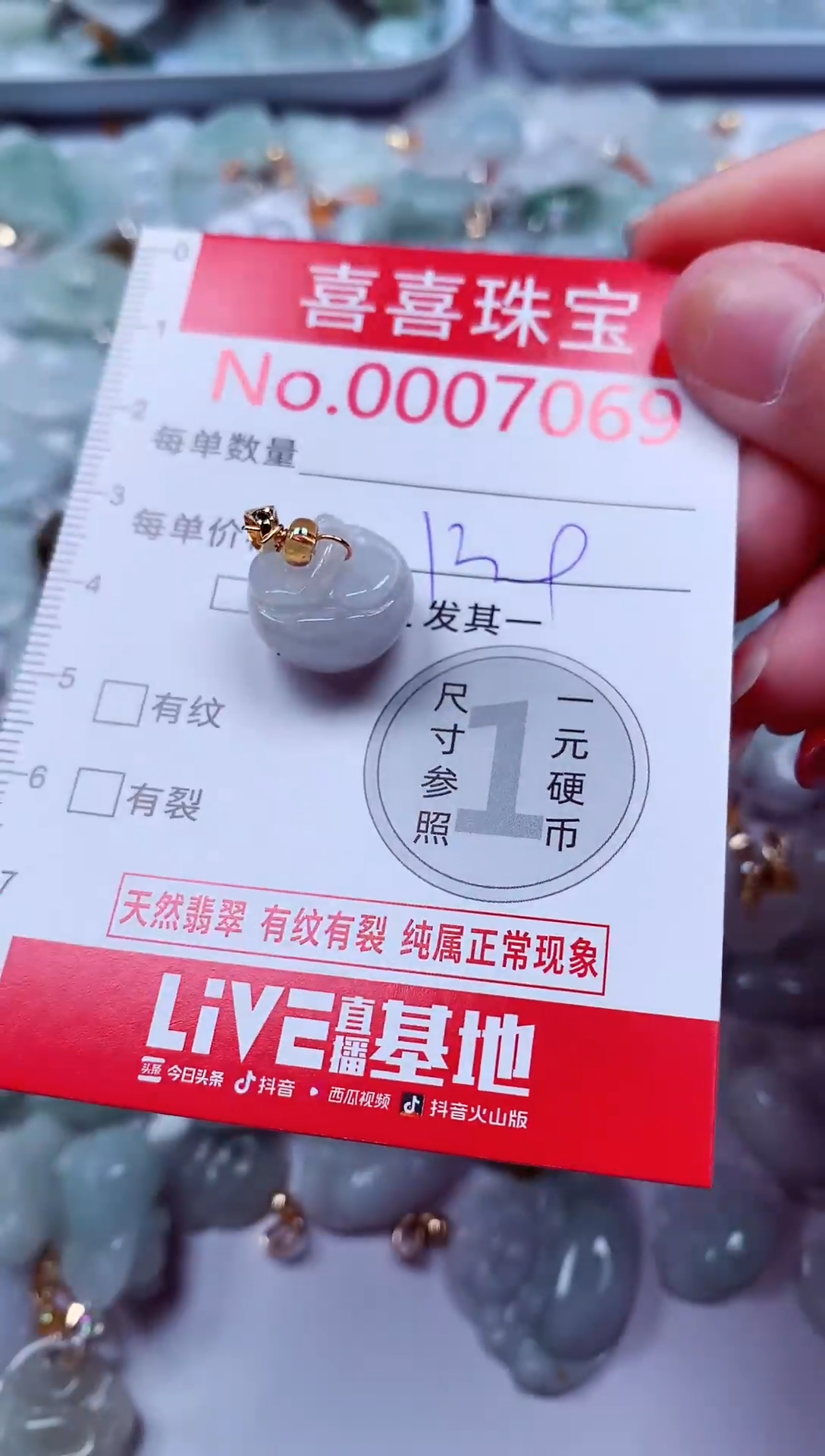 吊坠(不含链)未镶嵌翡翠7069