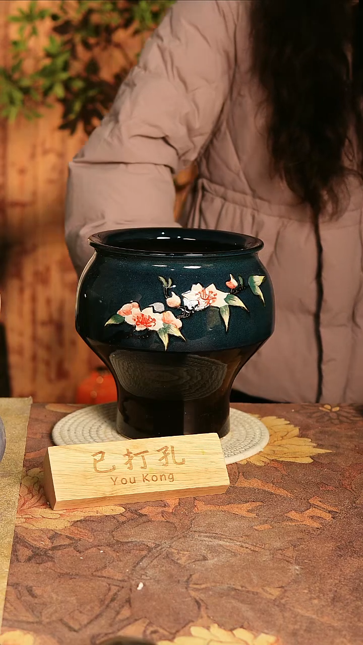 陶瓷巴****仙24-202高23口16误差2已打孔孤品