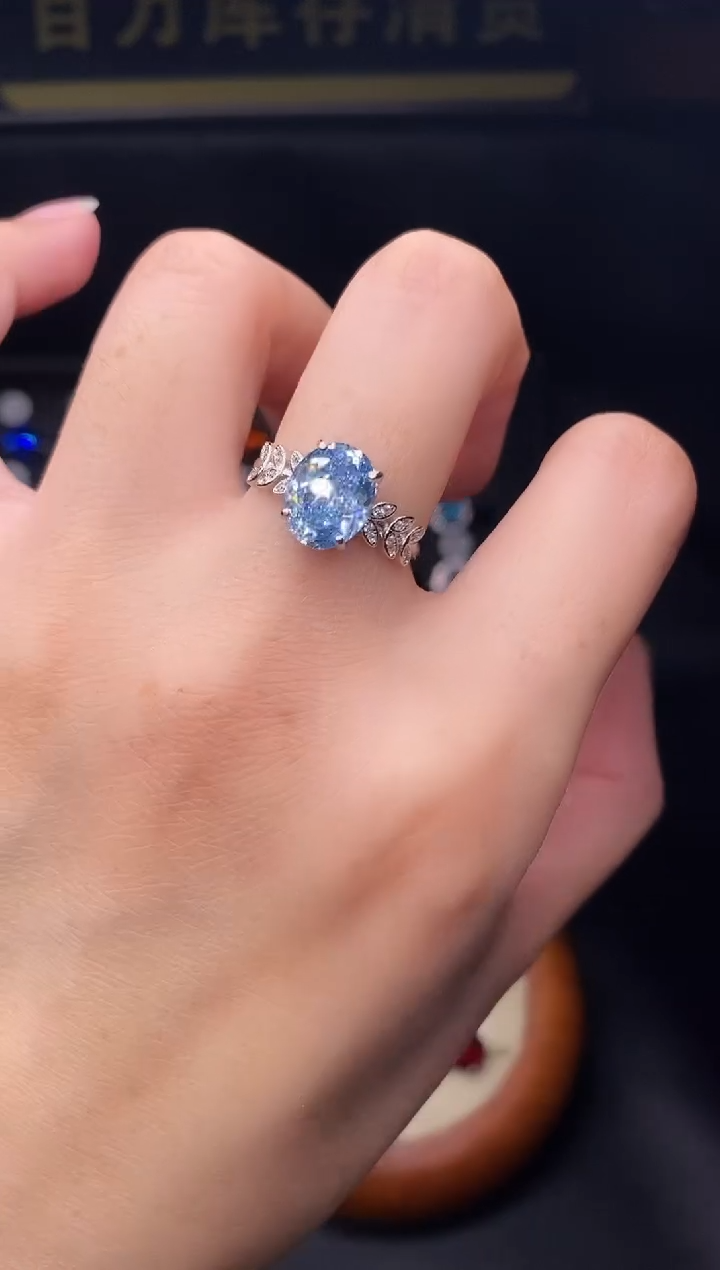 5克拉蓝宝石（处理）欧美风戒指