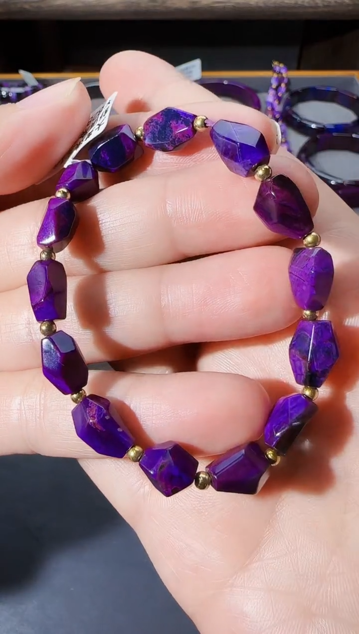 【闪购商品】苏纪石（舒俱来）炫彩料手串18K金镶嵌@多样性发其一