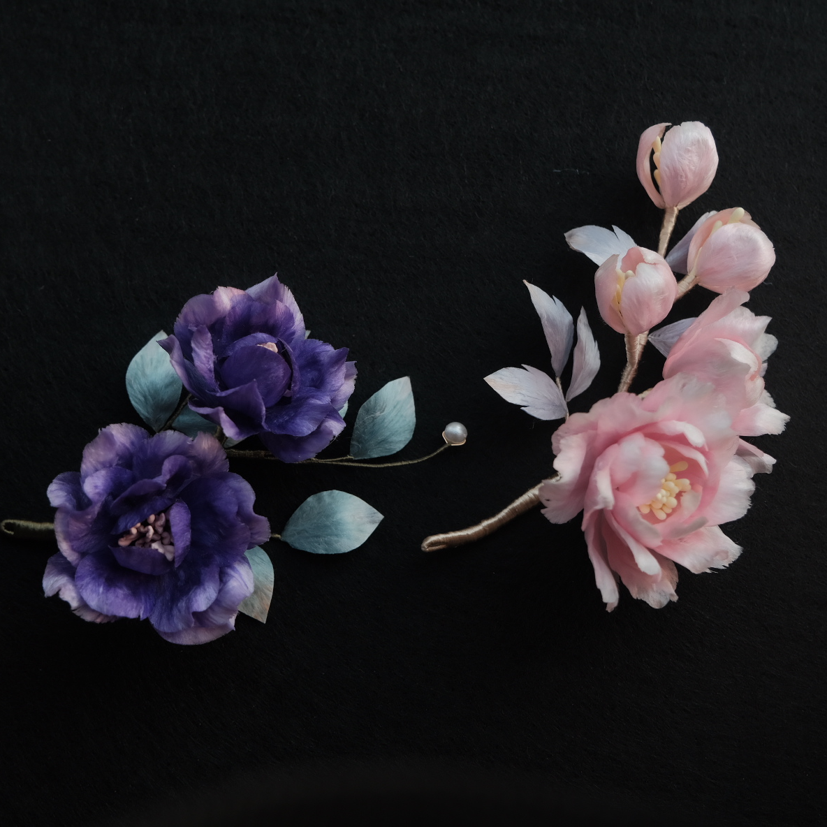 【小仙女-紫气东来】非遗绒花 默认微瑕 少许色差 