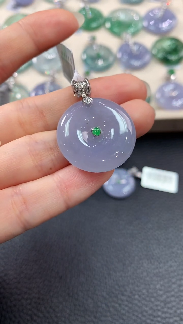 【闪购商品】翡翠颈饰18K金镶嵌C10  多样性一件发货紫货有色差