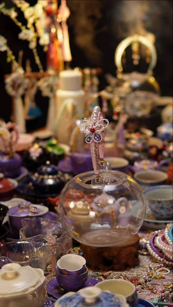 茶宠蝴蝶编织天久璃匠壶