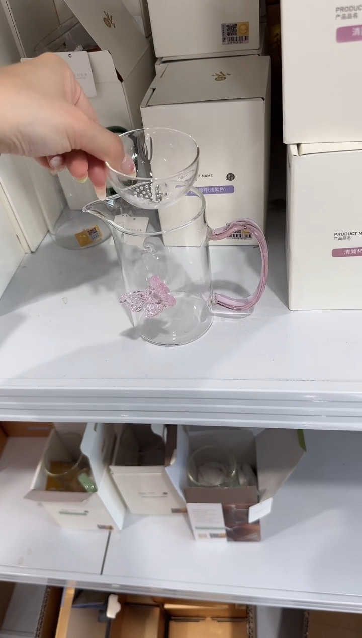 @@玻璃蝴蝶逍遥杯浅粉色