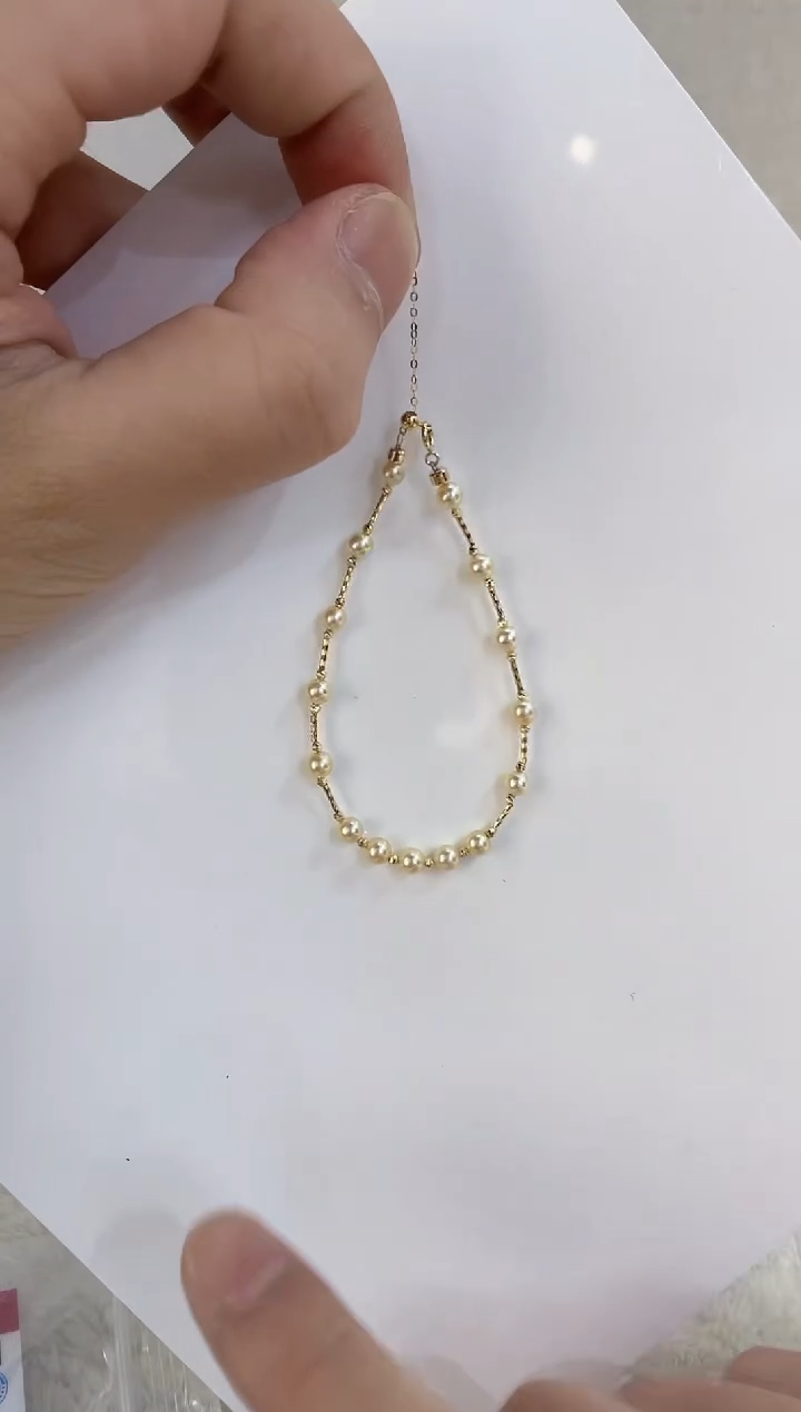 18K金镶嵌海水珍珠手链