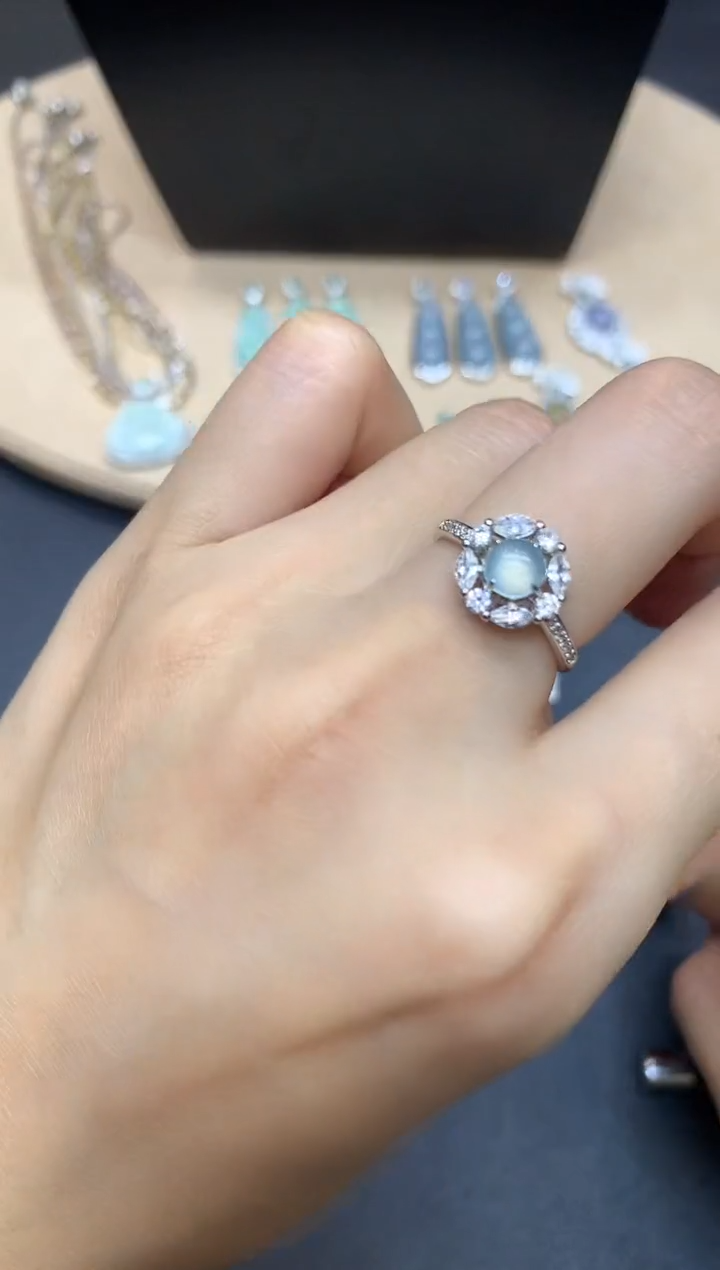 【闪购商品】翡翠戒指银S925镶嵌蛋面【无服务费】