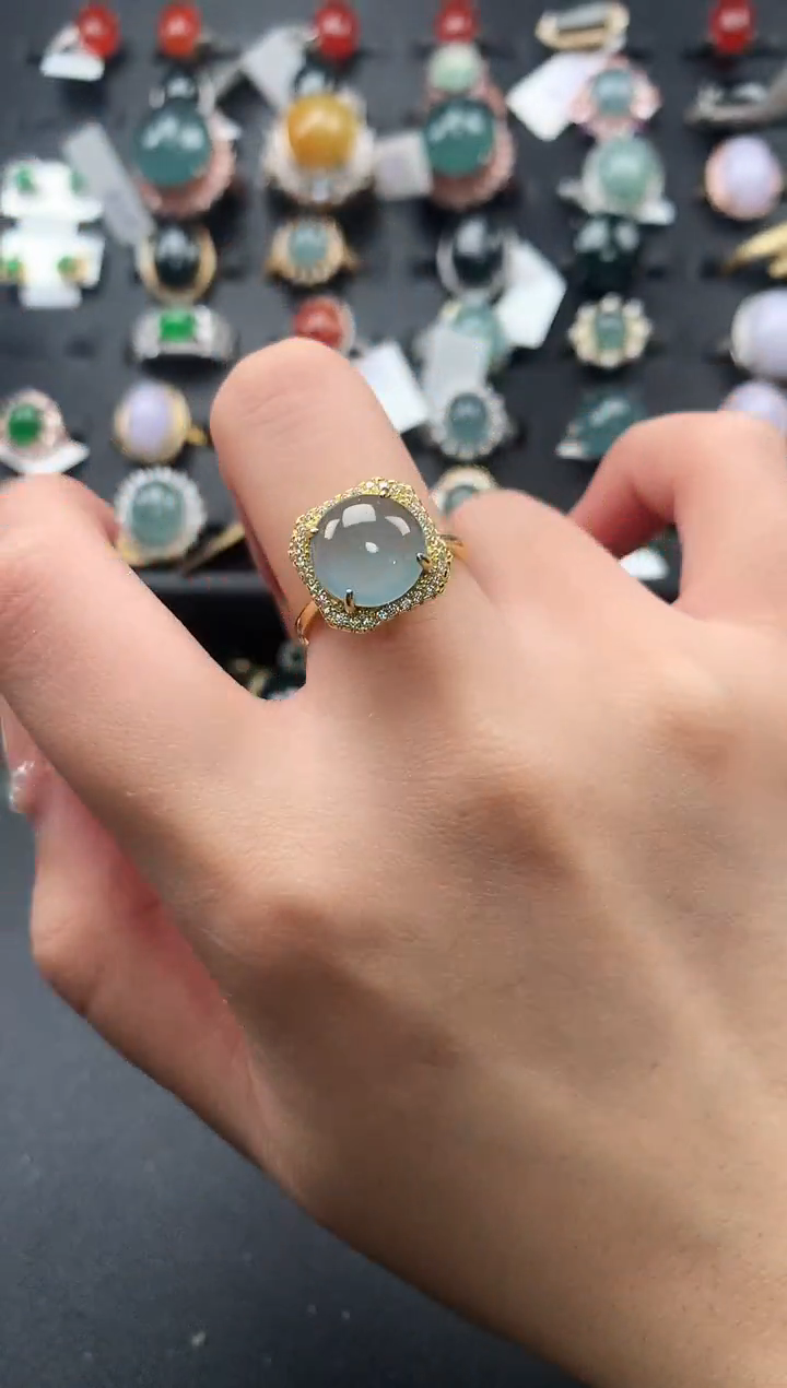 【闪购商品】翡翠戒指银S925镶嵌52141