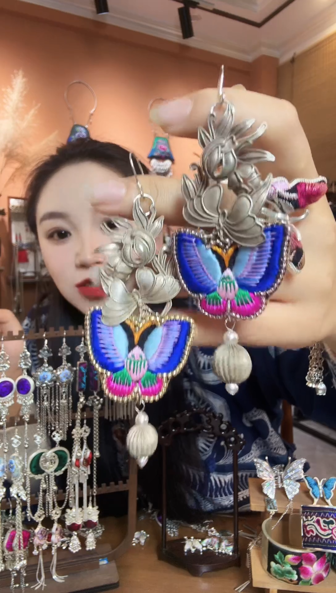 刺绣纯手工民族风耳环