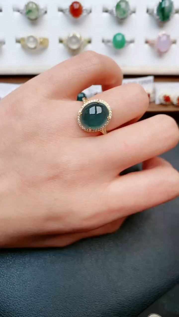 【闪购商品】翡翠戒指银S925镶嵌0000