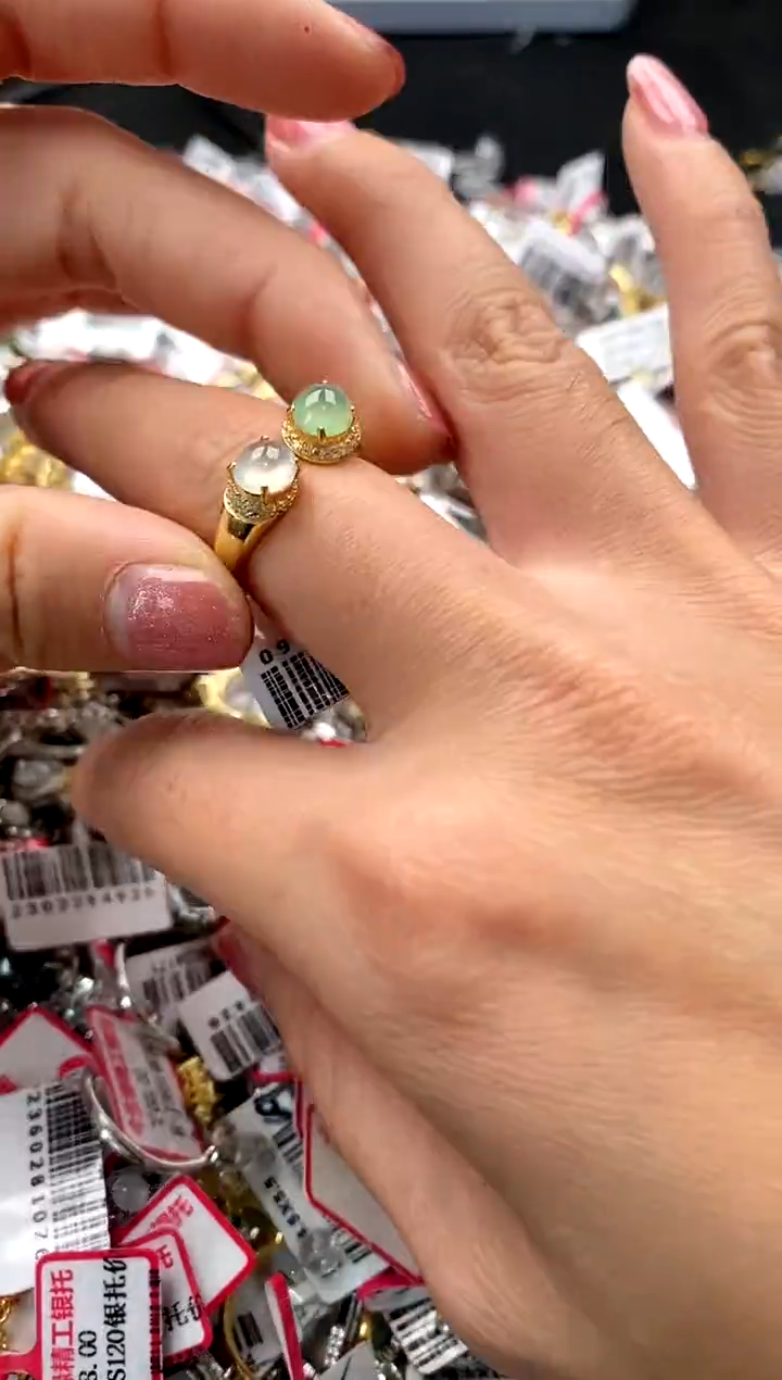 【闪购商品】翡翠戒指银S925镶嵌77777777    1