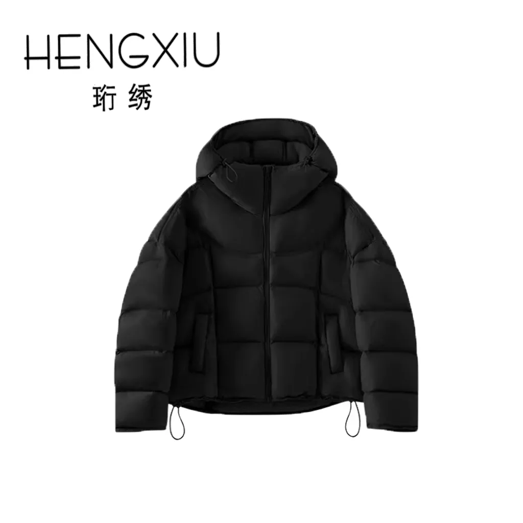 【亮哥定制】珩绣2026新款纯色连帽排骨短款泡芙羽绒服XY-S010