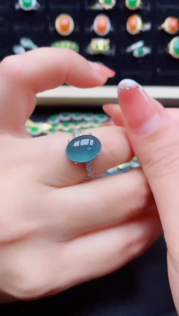 【闪购商品】翡翠戒指银S925镶嵌12112