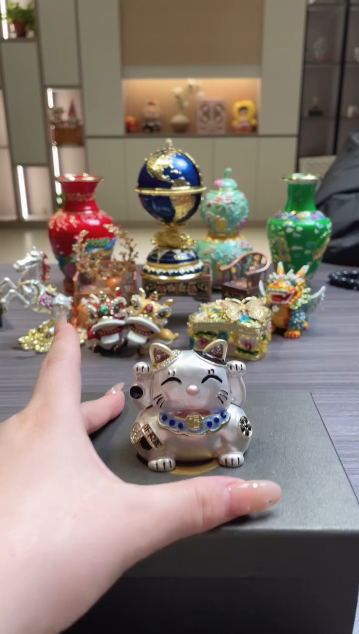 摆件七宝烧珐琅彩首饰盒