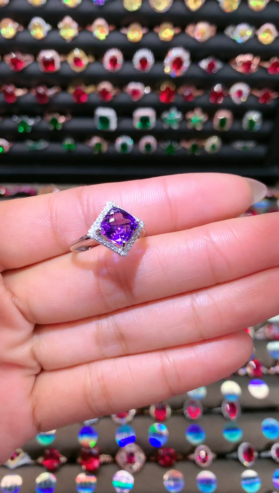 【闪购商品】水晶戒指银S925镶嵌8紫水晶