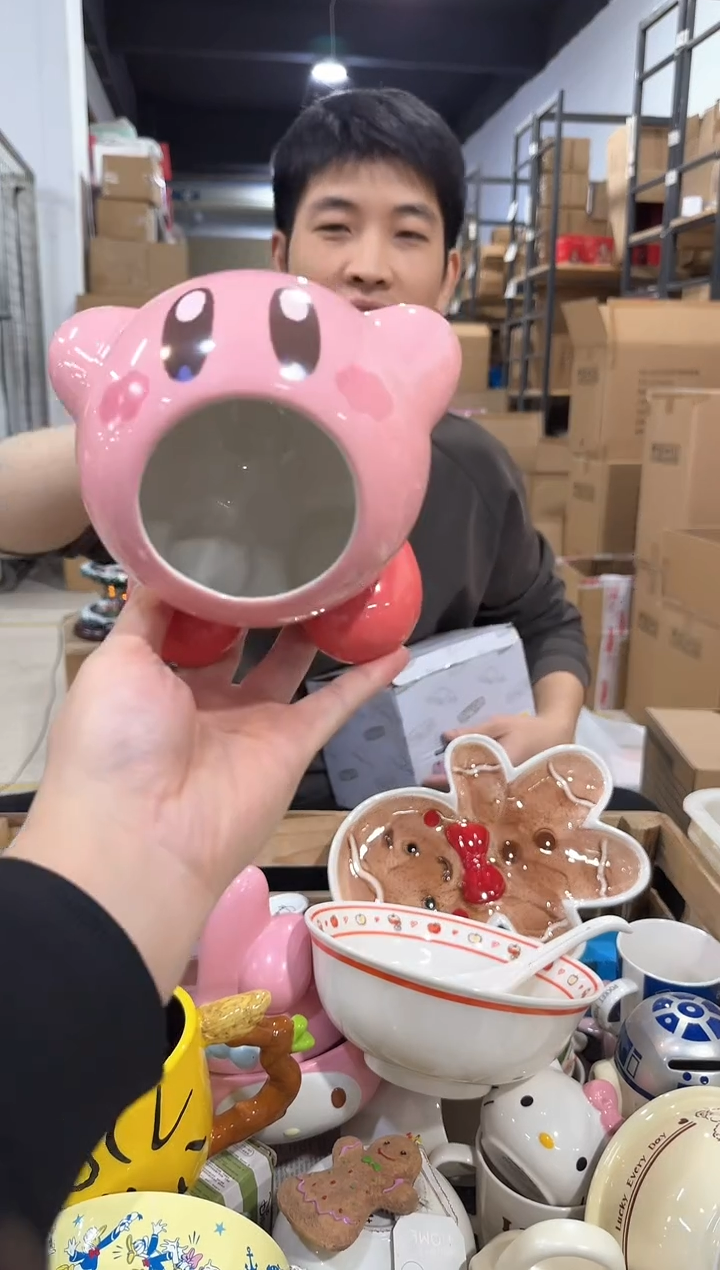 瓷片原盒大口星之卡比收纳摆件