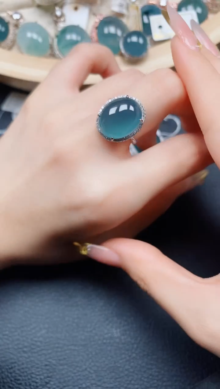 【闪购商品】翡翠戒指银S925镶嵌翡翠