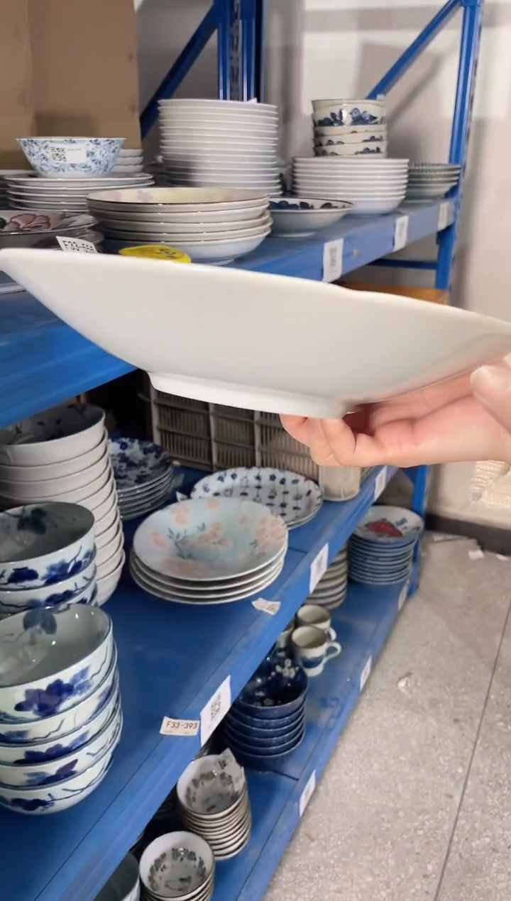 陶瓷漫舞樱花9.6英寸粉蓝深盘 微瑕