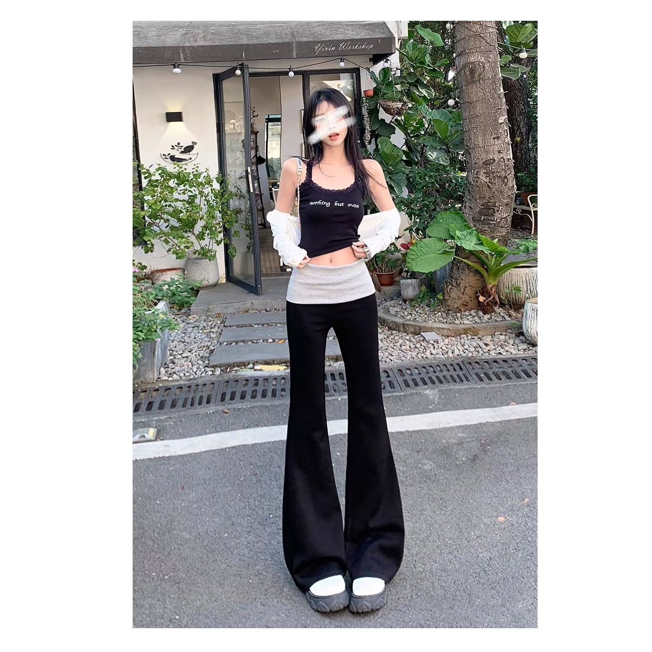 运补8-10秋季新款喇叭裤女2025年春夏新款百搭显瘦瑜伽马蹄裤
