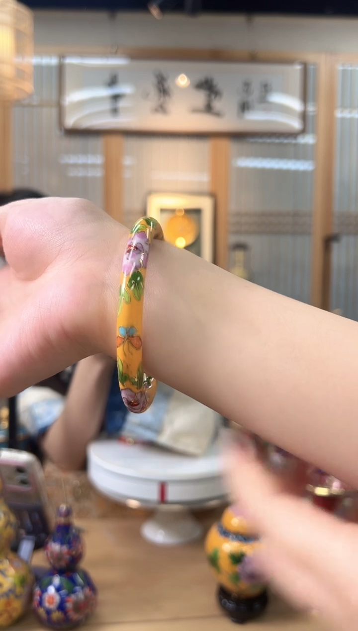 【闪购商品】景泰蓝实地手镯LCSZ001黄色