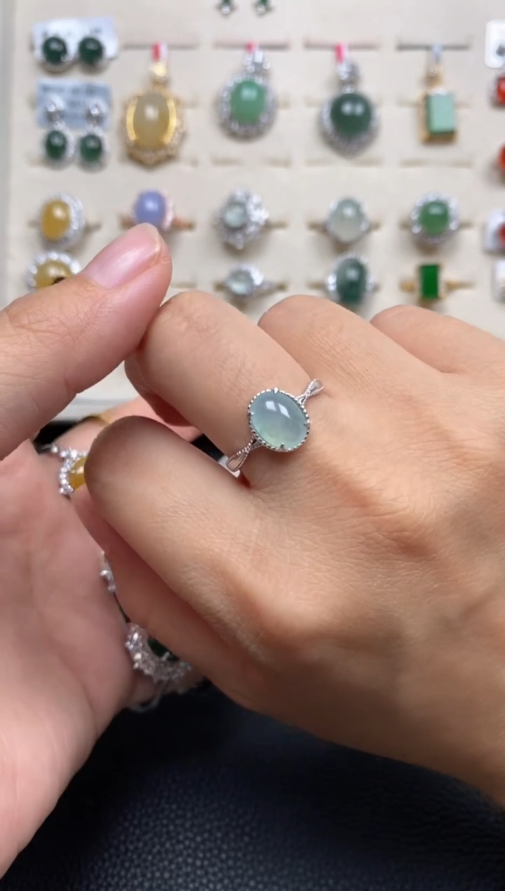 【闪购商品】翡翠戒指银S925镶嵌111111