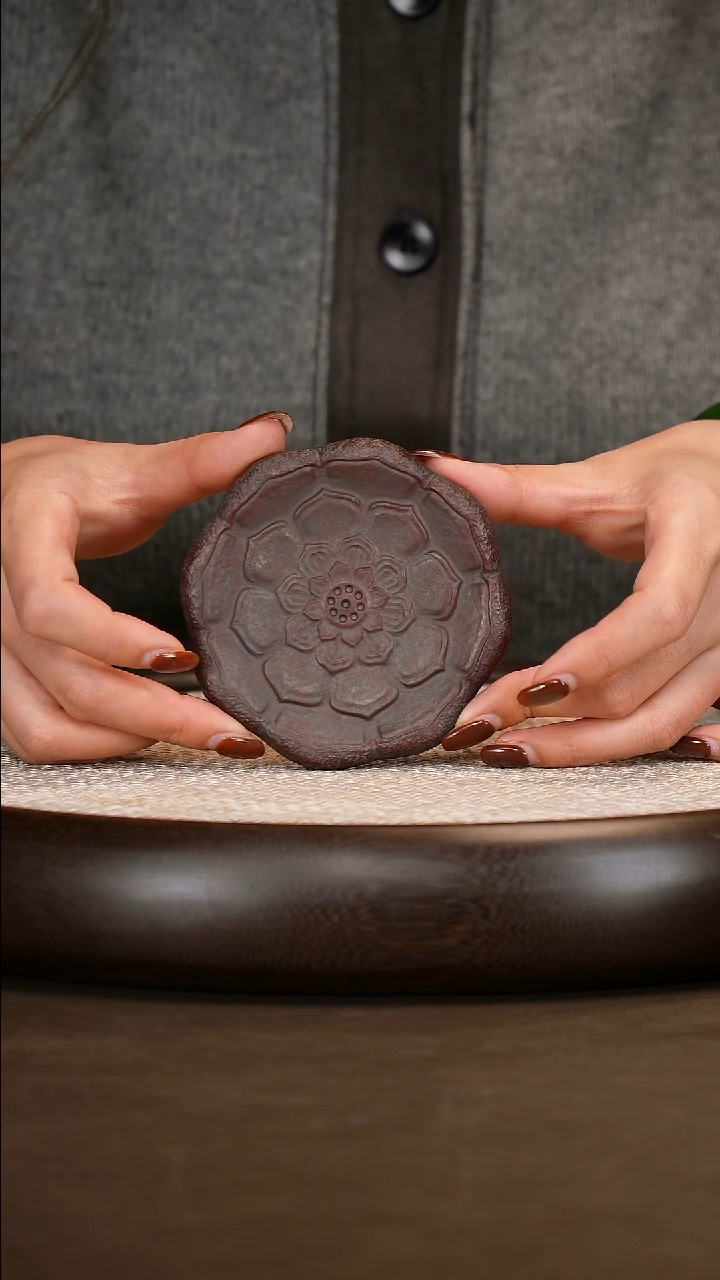 紫砂茶具古铜泥莲花杯垫