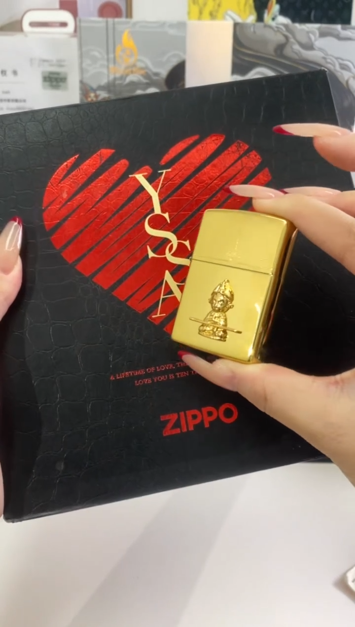 铜ZIPPO一生所爱意中人 油+火石+大礼包+礼盒礼袋