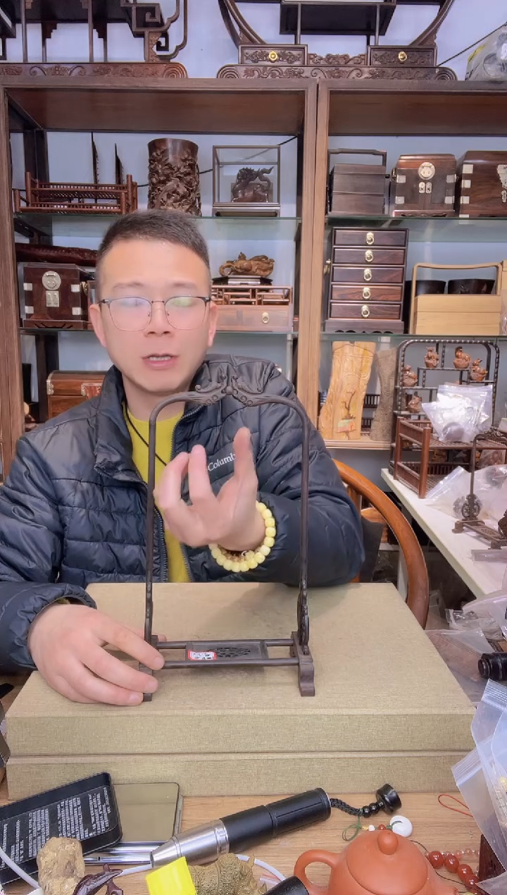 【闪购商品】乌木类书架207大叶紫檀大号挂玉架