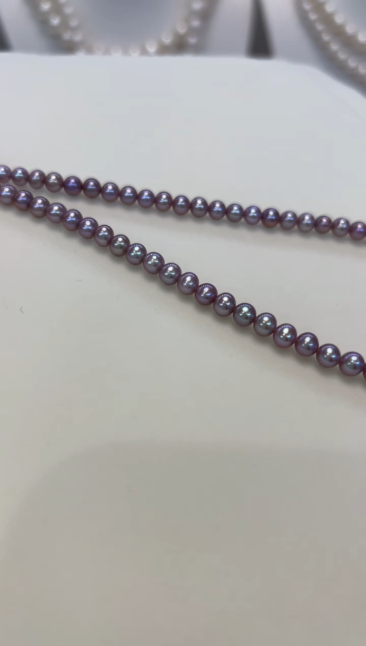 【闪购商品】淡水珍珠颈饰银S925镶嵌5-6MM无核彩珠项链