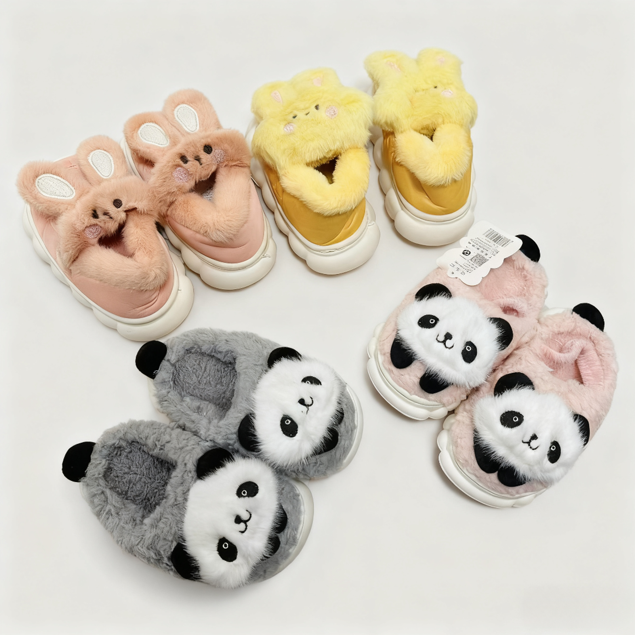 T1X-可爱儿童冬季保暖拖鞋