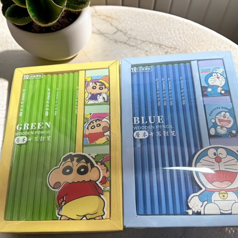 可爱卡通铅笔学生专用原木书写铅笔套装