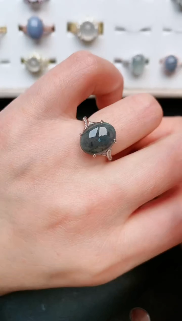 【闪购商品】翡翠戒指银S925镶嵌....