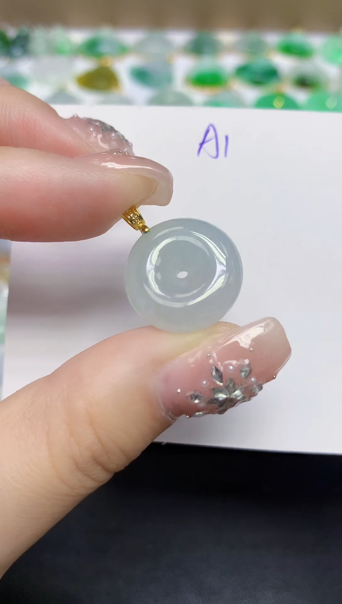 颈饰未镶嵌翡翠天然缅甸翡翠A货翡翠百元以上9元证书费自理