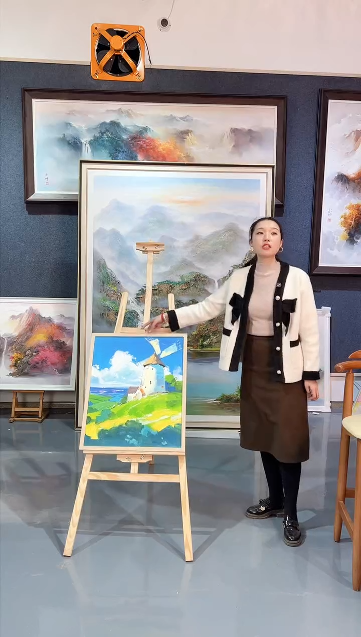 【闪购商品】油画108号50*60 风车-手绘油画