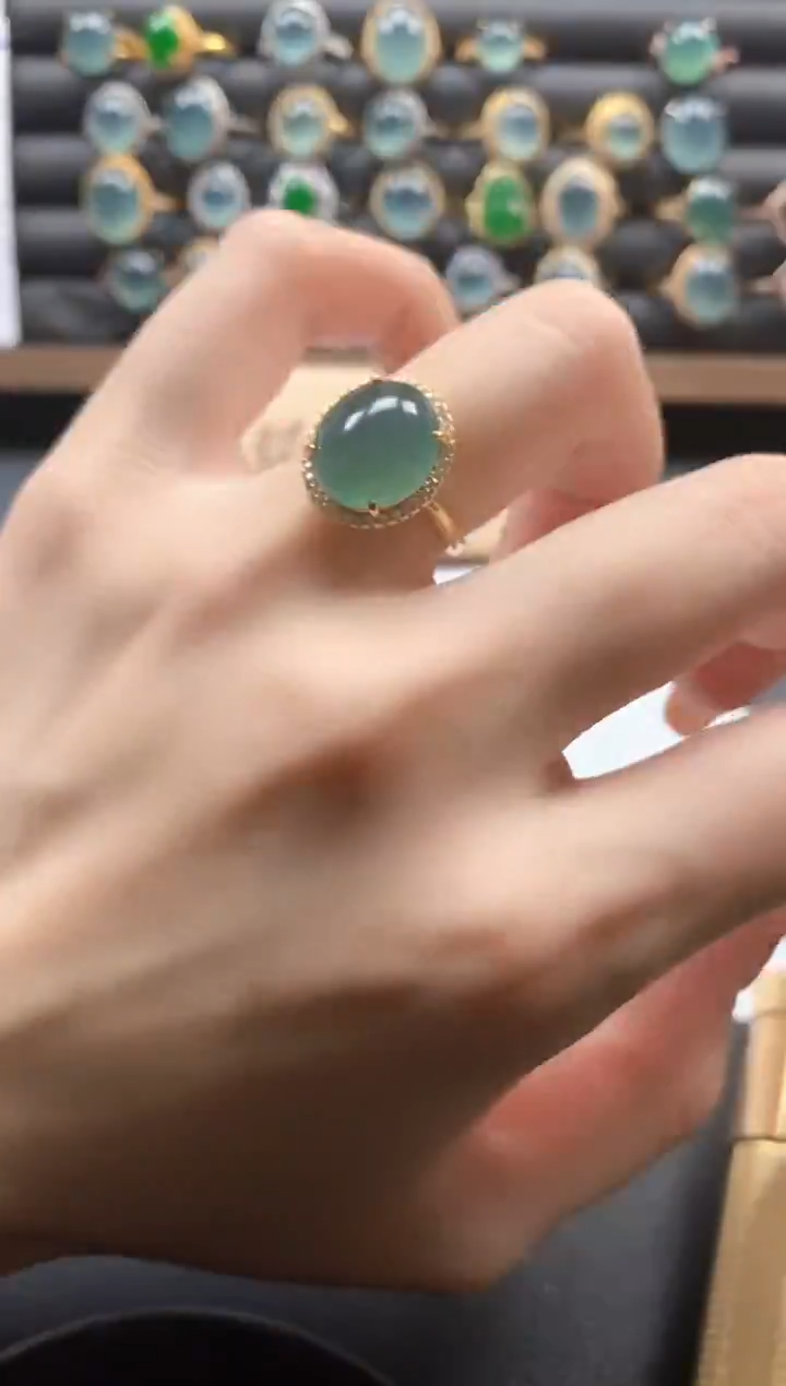 银S925镶嵌戒指翡翠51151