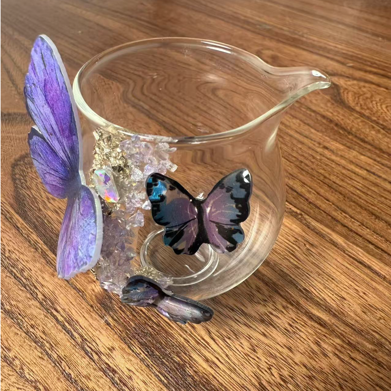 【细物慢造】浮光梦蝶公道杯 紫色 纯手工主人杯  WG865