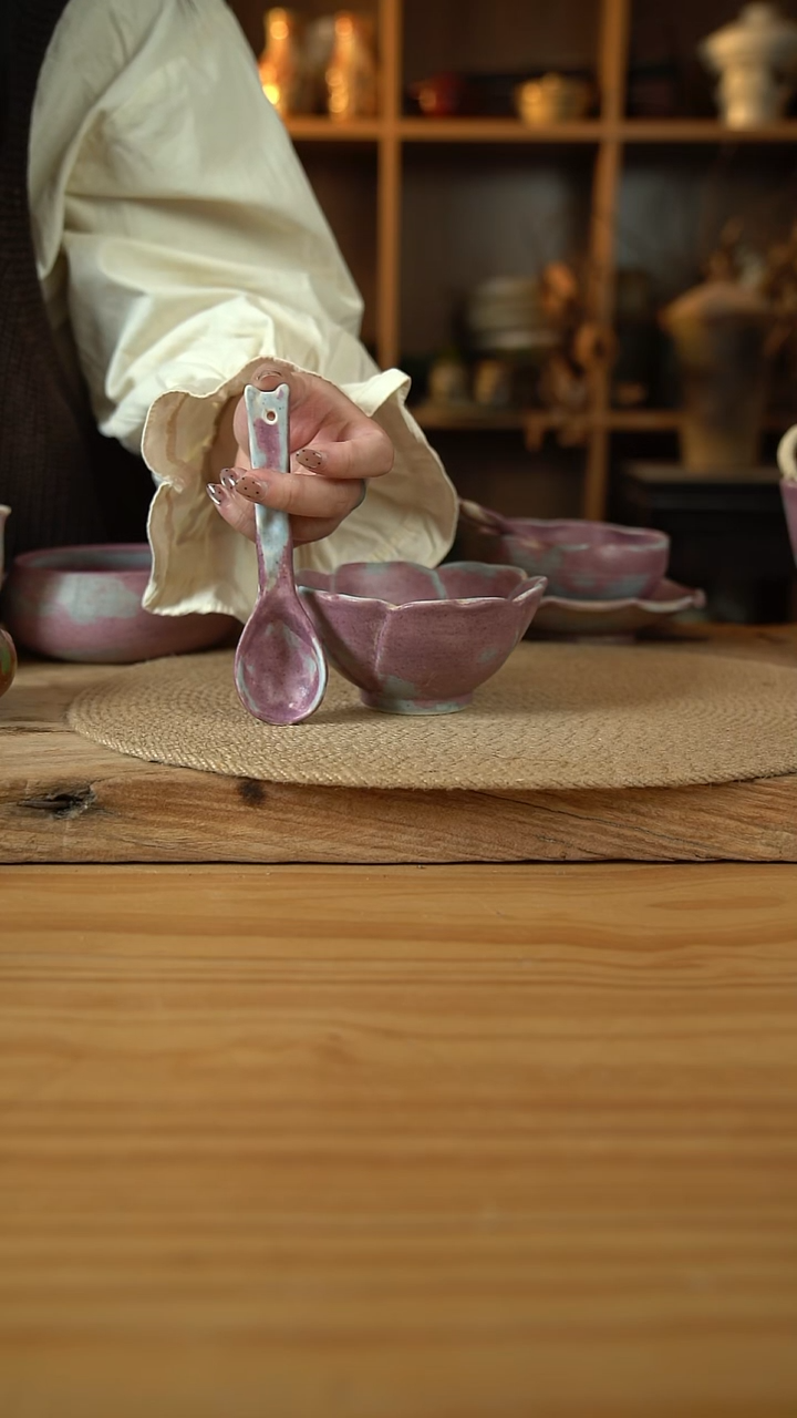 紫色系列的猫耳朵勺子1个