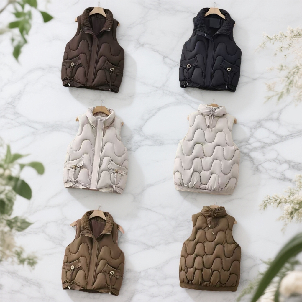 8403秋冬新款短款服外穿修身韩版百搭立领背心