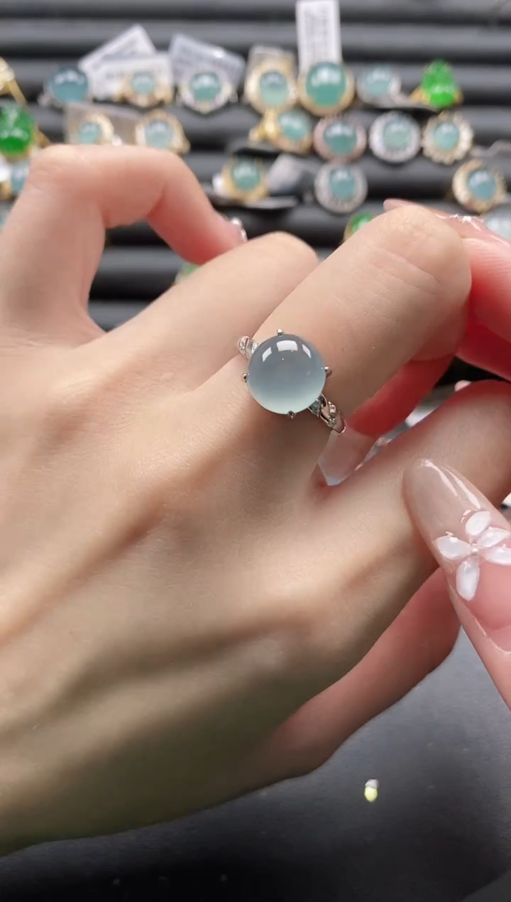 【闪购商品】翡翠戒指银S925镶嵌1111