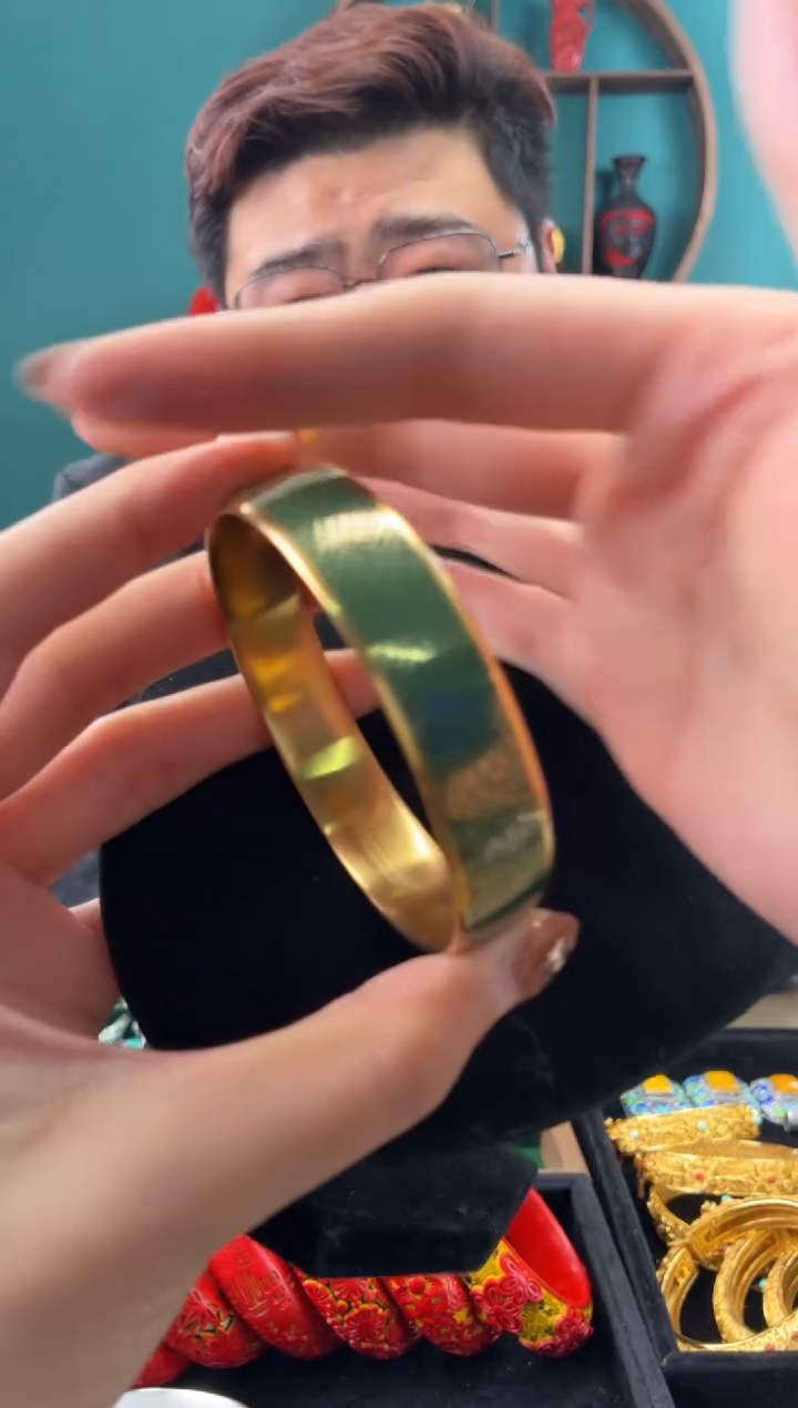 非遗手工景泰蓝万字镯子2代绿色64