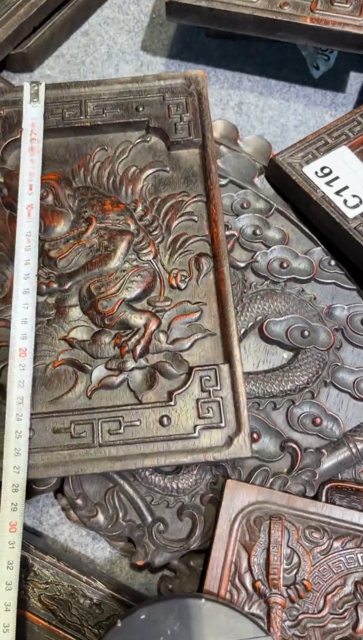 花梨木类紫檀拆件雕刻板以直播间实物为准C116