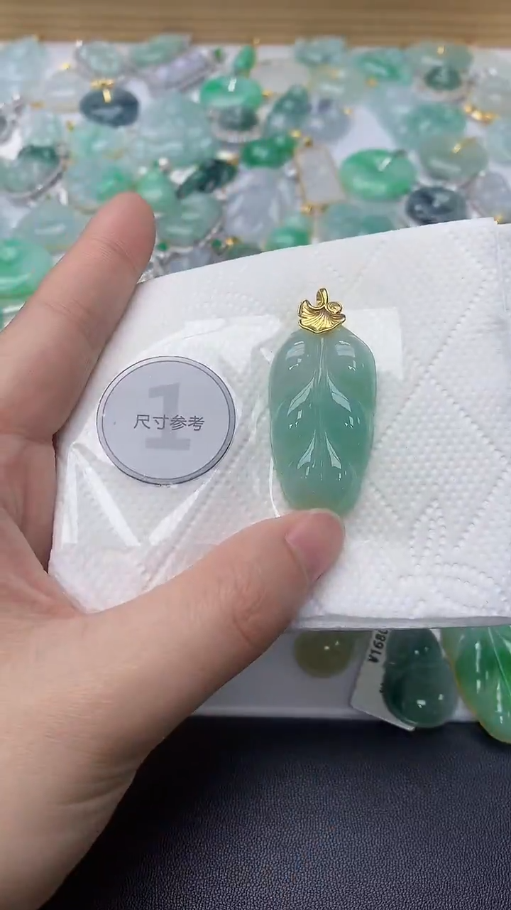 颈饰银S925镀金镶嵌翡翠天然缅甸A货百元以上9元证书费自理