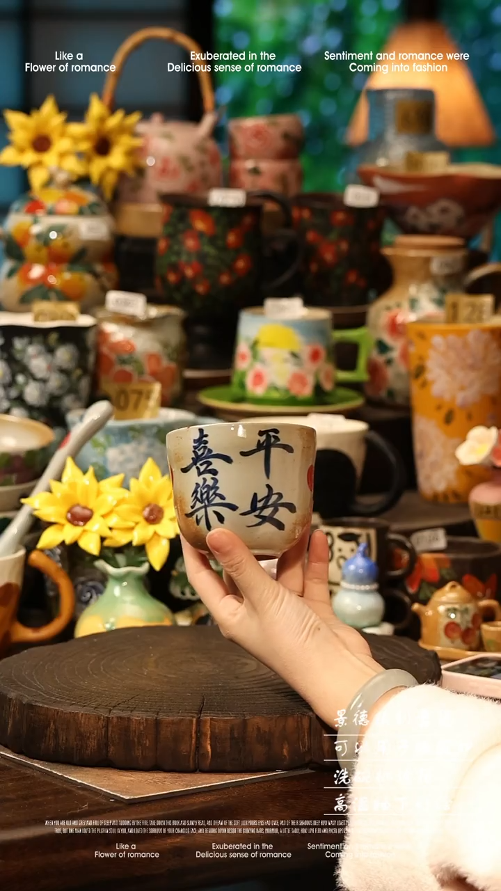 陶瓷景德镇高温釉下彩手工手绘款式@A0814@