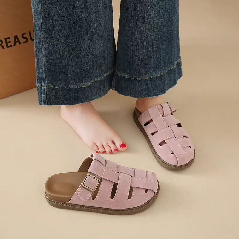 2025春季上新休闲女拖包头平底时尚百搭舒适超软超舒适