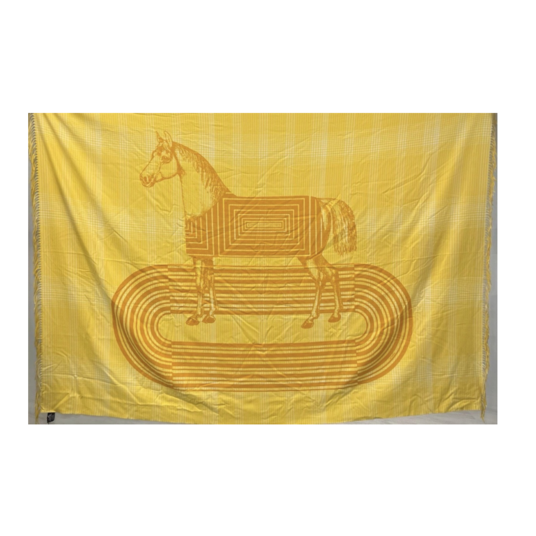 未使用 Hermes/爱马仕 汤/TP033430/Garde-Robe Pop毛毯150*200cm