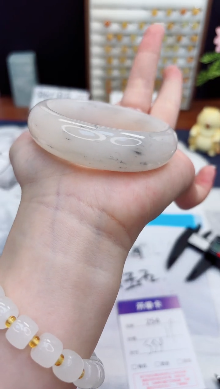 未镶嵌手镯石英质玉254-财气镯-圈口55