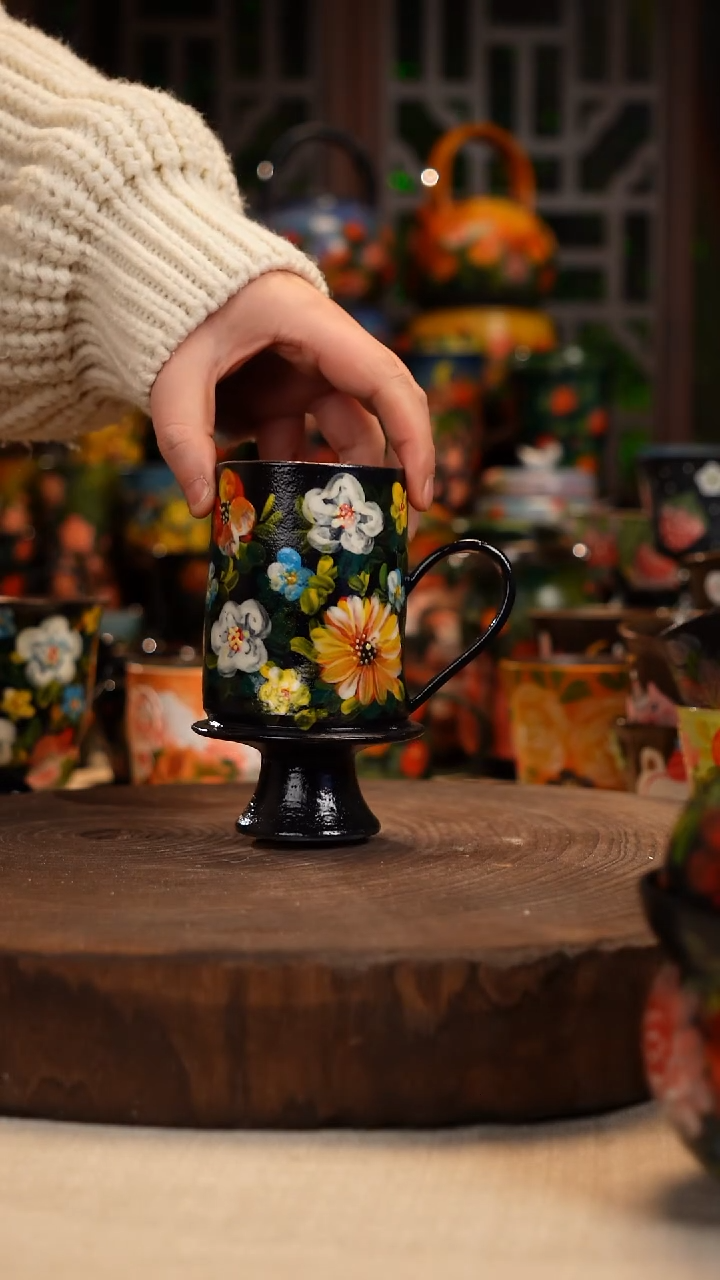 油画  手绘釉下彩