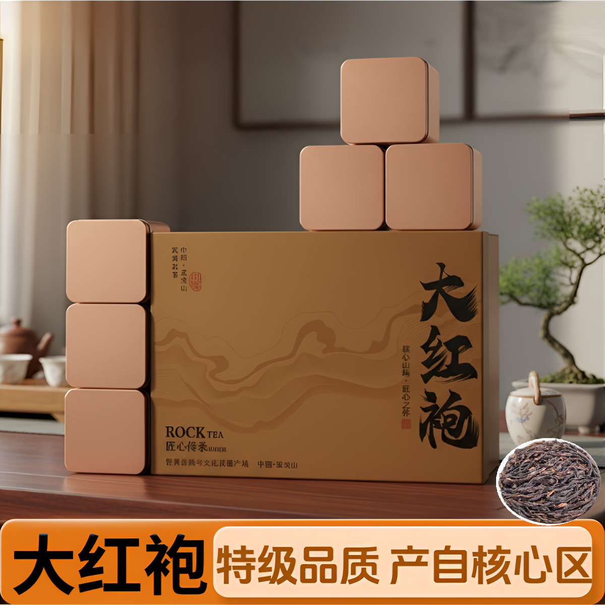 【匠心传承-咖色】2025年新茶大红袍小泡袋礼盒装200g