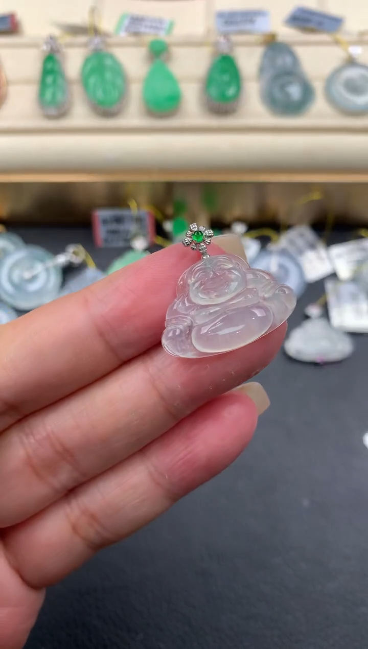 【闪购商品】翡翠颈饰18K金镶嵌Q682    