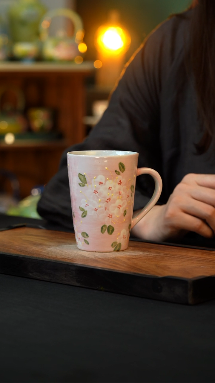 杯手绘心瓷陶瓷浮力